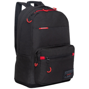 Рюкзак Grizzly, 28*41*18см, 1 отделение, 5 карманов, укрепленная спинка, черный-красный RQL-218-1/1