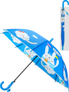Зонт 48,5 см купол,полуавтомат,цвет:синий,со свистком,в пакете(Арт.ЗНТ-5984)