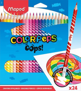 Набор цветных карандашей MAPED COLOR'PEPS OOPS 24 цв. трехгран. корп. пластик карт.уп.