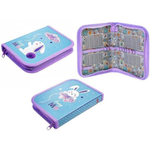 Пенал Hatber 190х130мм 1 отделение на молнии мат.ламин. 3D лак-Обними меня!- с табл.умножения  в инд