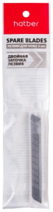 Лезвия для канцеляр. ножей Hatber 9мм 10 шт в пластик.боксе с европодвесом