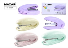 Степлер № 10, KERNY, 12 листов, ассорти 6 цветов, пластиковый корпус, картонная упаковка