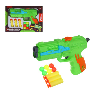 ИГРОЛЕНД Пистолет /Меткий стрелок/ с патронами, ABS,  21,5х3,8х15,2 см, 4 диз (10702070/110825/52750