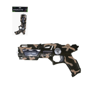 ИГРОЛЕНД Пистолет /Ночной штурм/, свет, звук, вибрация, 3хАА, HIPS, 18х3,5х34 см , 2 дизайна (107020