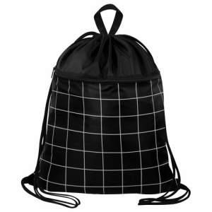 Мешок для обуви BRAUBERG БОЛЬШОЙ, с ручкой, карман на молнии, сетка, 49х41 см, /Checkered/, 272404
