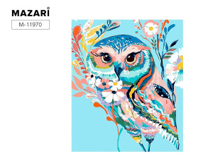 Алмазная мозаика с мольбертом СОВА, 21х25см, 1 дизайн, частичная выкладка,  ОПП упаковка.