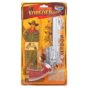 Револьвер для стрельбы пистонами 8 зарядов, блист.17,5*32*2см ИГРАЕМ ВМЕСТЕ в кор.2*108шт