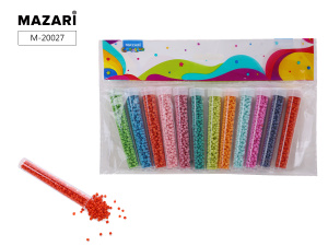 Набор бисера, 12 цветов x 7 г, 2 мм, пластиковая колба / ОПП-упаковка