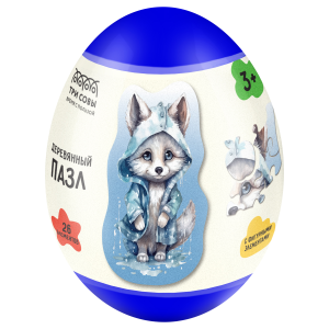 Деревянный пазл в яйце ТРИ СОВЫ /Волчонок/ ДП_55044/ПЗ00122