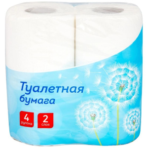 Бумага туалетная OfficeClean 2-х слойн., 4шт., тиснение, белая 249814