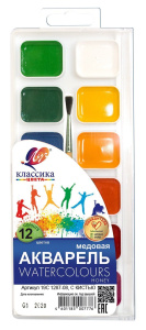 Акварель Луч КЛАССИКА 12 цв. с кист. пласт.уп. с европодвесом