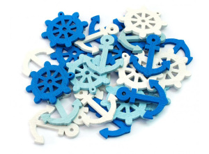 890-DB Пуговицы декоративные Морские 25 шт. 2.4 см.