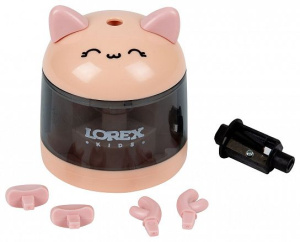 Точилка электрич. LOREX KIDS CUTE PET, корпус пластик роз. с контейнером