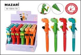 Ручка шариковая BOXING DINO, СИНЯЯ, пулевидный пиш.узел 0.7 мм, пластиковый корпус, сменный стержень