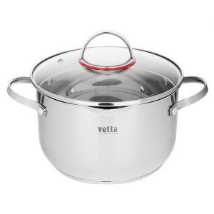 VETTA Бирмингем Кастрюля 20х12,5см, 3,6л, со стекл. крышкой, индукция (10702070/200825/5290505, Кита