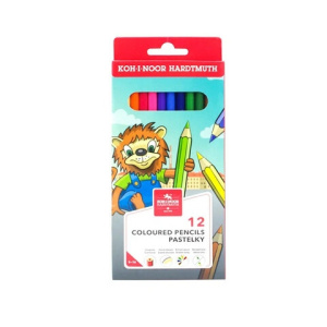 Карандаши цветные KOH-I-NOOR /LION/, 12 цветов, 2,8 мм, европодвес, 3552/12, 3552012034KS