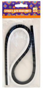 Набор бумаги цветной для квиллинга ЧЕРНОЕ И БЕЛОЕ, 6мм*53см, 100шт., 2 цвета, арт. FD090010