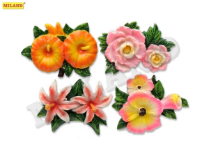 Магнит /Красивые цветы/ в ассортименте (4 дизайна микс, картонная коробка) Т-4227