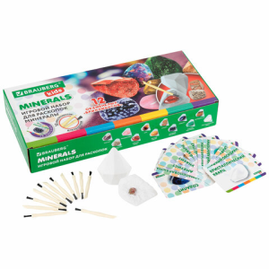 Набор для раскопок /Минералы/, 12 видов, карточки, инструменты, BRAUBERG KIDS, 665129