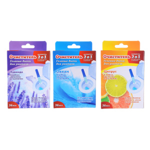 Диски гелевые для унитаза /Лаванда/, /Океан/, /Цитрус/ шприц, 36мл. 1шт к/у. (10702070/040821/023911