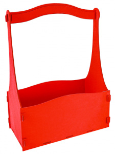 Ящик с ручкой красный (23,5*13*31 см, дерево 3 мм) Я-6889