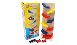 Деревянный автотрек-лабиринт /Скользящие машинки/, в комплекте с 3-мя машинками