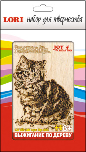 Выжигание по дереву в рамке 10*15 Котенок