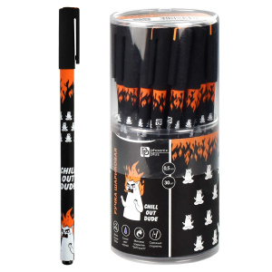 Ручка шариковая арт. 67406 / 30 ЯРОСТНЫЙ КОТ (ПВХ тубус, 30 шт., неавтоматическая, 7x150 мм, цвет ко