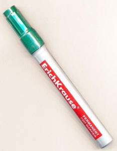 Перманентный маркер ErichKrause®  P-200, цвет чернил зеленый (в коробке по 12 шт.)