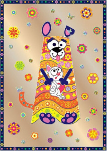 Набор для изготовления картины /Полосатик Собакен/