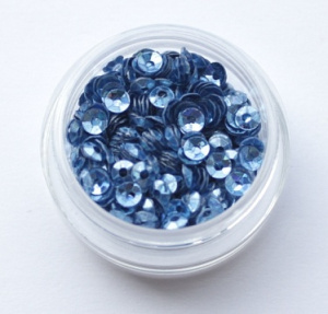 Пайетки круглы 3мм  синие 2гр