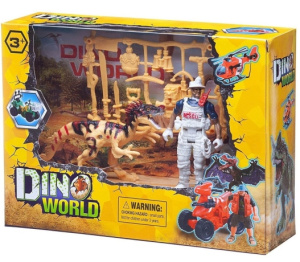 Игровой набор Мир динозавров (динозавр, фигурка человека, аксессуары)