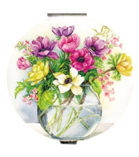 Компактное зеркало /Ваза с цветами/ (прозрачный пакетик) З-4645