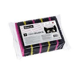 ГПМ398 Губки CleanCat Black Home - Splash XL, 5шт (ГПМ398 из короба 1/25)