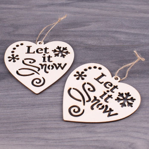 Подвеска деревянная /Сердечко/ 2шт