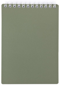 Блокнот 80л А6ф клетка Пластиковая обложка на гребне METALLIC Темно-зеленый