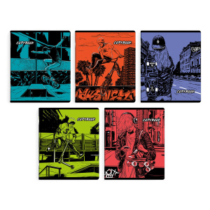 Тетрадь, 48 л. клетка, арт. 59136/ 5 УЛИЧНЫЙ СТИЛЬ /мягкий переплёт (2 скобы), мелованный картон 190