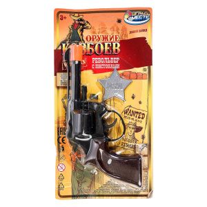 Револьвер для стрельбы пистонами 8 зарядов,звезда,ковбои,блист.13*25*3см ИГРАЕМ ВМЕСТЕ в кор.12*36шт