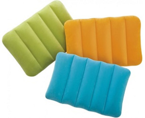 Подушка надувная детская KIDZ 43x28x9 см (3 цв, велюр) INTEX.(в коробке)  Арт. 68676NP