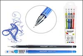 Набор ручек гелевых LEXY, 4 цв., игольчатый пиш.узел 0.5мм,наконечник в форме кристалла, корпус плас