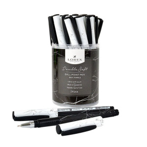 Ручка маслян. LOREX B&W.MARBLE серия Double Soft 0,70 мм синий, резин.грип, кругл. прорезин. корп., 