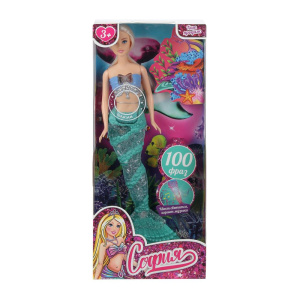 Кукла 29см София русалка, 100 фраз, пласт. свет. хвост, кор. КАРАПУЗ в кор.24шт