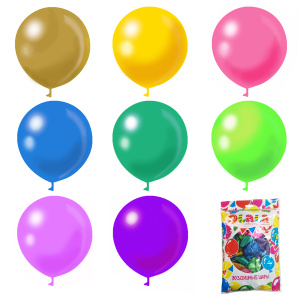 Шары 50шт. 12//30см, цвет Металлик в ассорт.