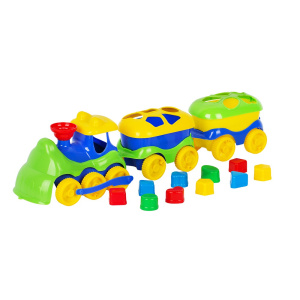 Игрушка /Паровозик/ с 10 логическими фигурами 54 см (в под. коробке)