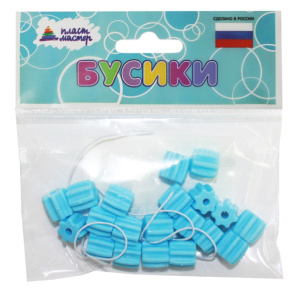 Набор бусин /Бочонок-звезда/ (голубой) 1/100