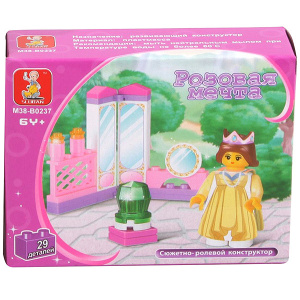 Констр. SLUBAN пласт.разобр.BOX Розовая мечта 29 дет, 11*8*3см, арт. M38-B0237R.