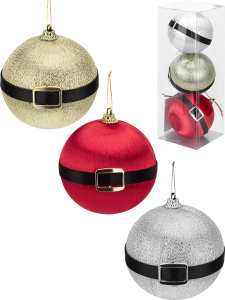 Новогоднее украшение.Набор елочных шаров 3 шт. /Россыпь/ 8см НУ-3458