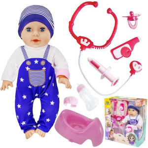 Пупс Miss Kapriz 1955-21EYS 35 см. интерактивный с набором доктора, в кор.