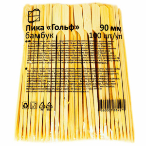 Пики для канапе бамбуковые ГОЛЬФ 9 см, 100 шт., КП, 133043