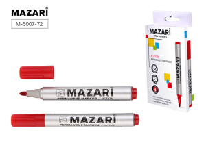 Маркер перманентный, ACTION, КРАСНЫЙ, пулевидный наконечник, ширина линии письма 2.5 мм, картонная у